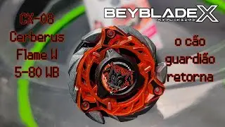 O C&atilde;o guardi&atilde;o do Hades  !! - CX-08 01 Cerberus Flame W 5-80 WB (Unboxing e an&aacute;lise)- Beyblade X