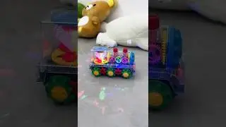 Transparent Gear Light Train | 360&deg; Rotating Mechanical Toy with Sound & Flashing Lights