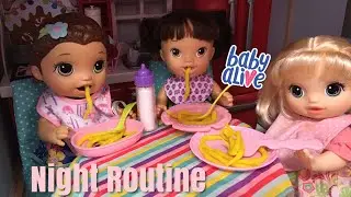 BABY ALIVE Night Routine Brushing Teeth, Dinner,  and Story Time 😴