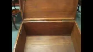 Victorian teak brass bound military chest/trunk