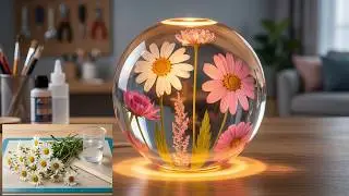 how to make a Night Lamp With Real Flowers