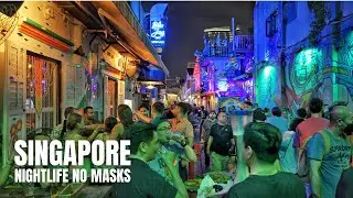 Singapore Nightlife Without Masks (4K HDR)