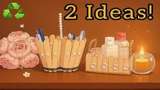 Pencil Pen Holder Storage Box | Cute Desk Organizer with Popsicle