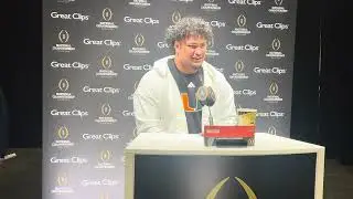 Francis Mauigoa at Miami Hurricanes media day leading up to national title game