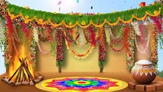 LED Pongal background VIDEO|sankranthi background VIDEO|4K