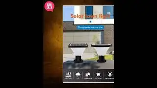 Hardoll 15W Solar Pillar Lights for Outdoor Home Garden Waterproof Wall Gate Post Lamp(Square Sha...
