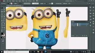 How To Make A 3D Minion Character Using Mesh Tool | Adobe Illustrator Tutorial