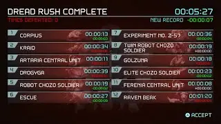 Metroid Dread Dread Rush (No Turbo) former world record IGT 5:27