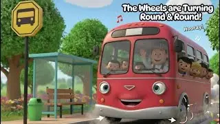 Kids Song | Big Red Bus | Wheels Turning Round & Round [AI Music Video]