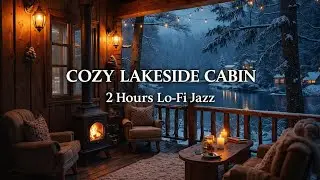 2 Hours Cozy Lakeside Winter Cabin Lo-Fi Jazz ☕ Relaxing Jazz Beats for Study, Work & Chill
