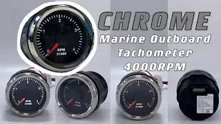 CHROME marine outboard gauge 4000 RPM Tachometer │Wi-Fi Smart Gauge Easy Calibration