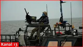 Ukrainian military boats patrol the Black Sea coastline