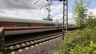 Two ICE 1 Trains Passing Each Other at 250+ Km/h at N&ouml;rten-Hardenberg Station, Germany