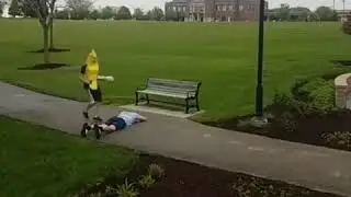 Banana peel slipping on human (gone wrong)