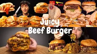 🍔 ASMR Eating Juicy Beef Burger 🍔 | Extreme Burger Bites & Crunchy Sounds