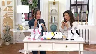 Complliments Set of 3 Ankle Rib Colorblock Socks on QVC