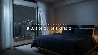 Bedroom Rain Ambience 🌃 Dreamy Smooth Jazz & City Night View