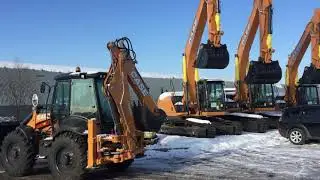Новенький CASE 695 (аналог JCB 5 CX) направился к своему владельцу