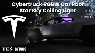 Cybertruck's Starry Sky Roof with Vibrant Ambient Lighting tesstudio