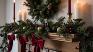 White, Gold & Cranberry Christmas Ambience | Cozy Holiday Home D&eacute;cor with Soft Background Music.&rdquo;