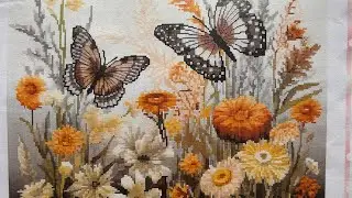 Stitch with me 1 Herbstblumen und Schmetterlinge #crossstitch