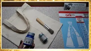 Como pintar bolsa ecobag usando STENCIL? Flávia Martins