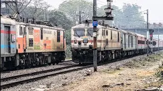 BACK to BACK Arrival Of Exp,Memu Trains and Double Crossing at Lucknow Charbagh railway station 