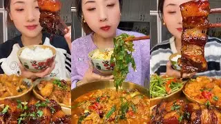 Mukbang Daging Babi Braised Pedas 🌶️ Makan Nasi Sampai Nambah