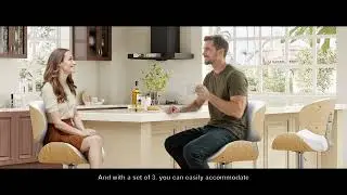 Transform Your Kitchen with Set of 3 Stylish Snow White Bar Stools
