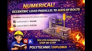 Eccentric Load Parallel to Bolt Axis | Numerical | Machine Design (Diploma)
