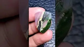 Scenic Moss Agate Cabochon 26x19x5mm #mossagate #gemstonejewelry #cabochon #agate #jewelry #gemstone