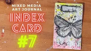 Mixed Media Art Journaling on Index Card 07 |  #flightyrambler