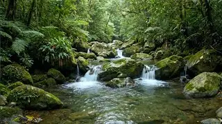 Flowing Forest River & Soft Bird Sounds | Relaxing Nature Sounds