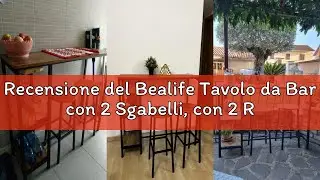 Recensione del Bealife Tavolo da Bar con 2 Sgabelli, con 2 Ripiani e Porta Bottiglie per Cucina, Sog