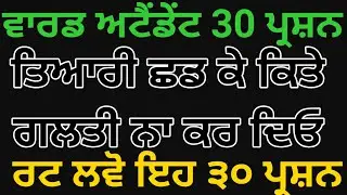 Ward Attendant Gk | Ward Attendant Exam Date | Ward Attendant Syllabus