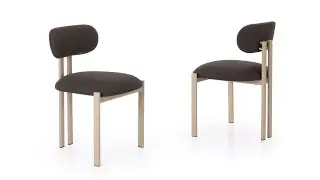 Upholstered dining chair with metal legs | Mailea