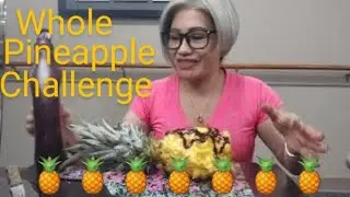 EATING WHOLE FRESH PINEAPPLE CHALLENGE, Life in America Denver Colorado 🇺🇸