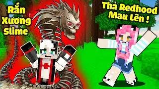 MỀU REDHOOD TIÊU DIỆT QUÁI VẬT RẮN XƯƠNG SLIME TRONG MINECRAFT*MỀU BỊ PHÙ THỦY TROLL BỞI RẮN SLIME