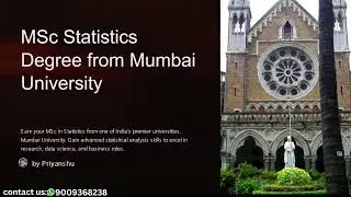 M.Sc. Statistics from Mumbai University Overview, Admission, Fees, Hostel, Scholarship