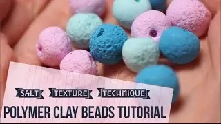 Salt Texture Technique - Polymer Clay Beads Tutorial   ►Laurart◄