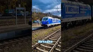 Niebieski Vectron Metrans z kontenerami wjeżdża na stacje Kłodzko Gł&oacute;wne #pociągi #trainspotting