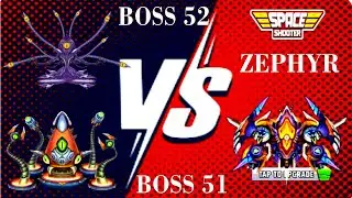 BOSS 51 VS BOSS 52 WITH NEW SHIP ZEPHYR | SPACE SHOOTER | WORLD BOSSES