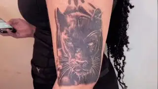 REALISTIC BLACK PANTHER TATTOO [Time Lapse] Davidlamar.ink