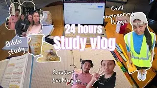 24 hour productive College Study Vlog + Bible Study