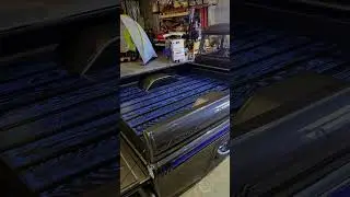 Bagged Apache Show Truck with Black and Blue Bed Wood. #bagged #c10 #woodbed #showtruck