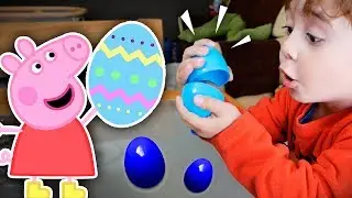 CAÇA AOS OVOS SURPRESA DA PEPPA PIG NA PÁSCOA!! Brinquedos da Peppa Pig e Surpresas de Chocolate
