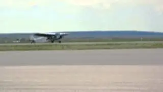 Ford Trimotor landing at the Natrona County International Airport
