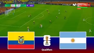 Ecuador vs Argentina - FIFA World Cup 2026 Qualifiers (Conmebol) Full Match | Pes 21 Simulation