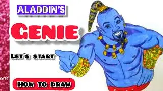 How To Draw Genie  From Disney Aladdin's Movie  🎥   / Genie Will for beginners