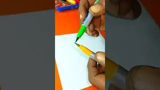 Brush 🖌️ Pen Drawing Tutorial 🤔🥱#shorts